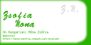 zsofia mona business card